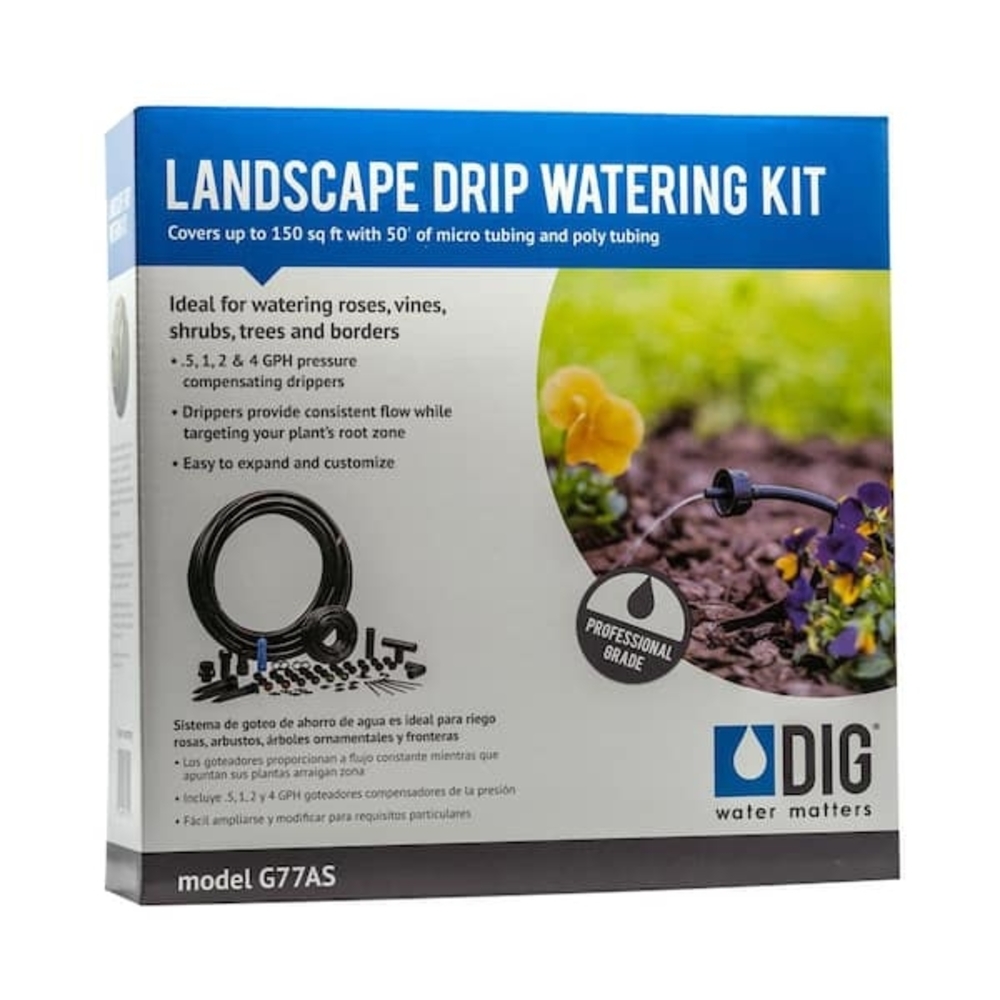 Professional Landscape Drip Watering Kit - Black